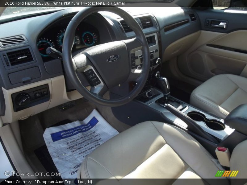 White Platinum Tri-coat Metallic / Camel 2010 Ford Fusion SEL V6