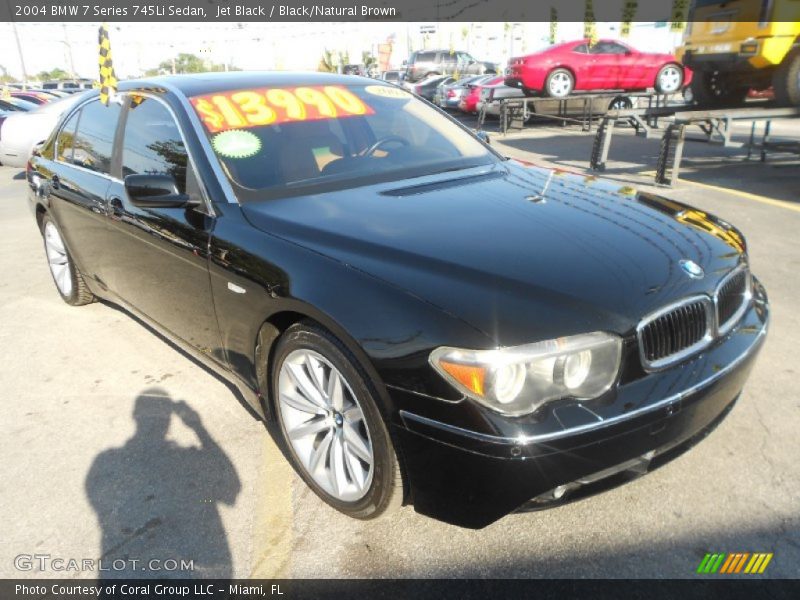 Jet Black / Black/Natural Brown 2004 BMW 7 Series 745Li Sedan