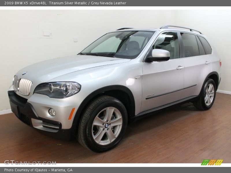 Titanium Silver Metallic / Grey Nevada Leather 2009 BMW X5 xDrive48i