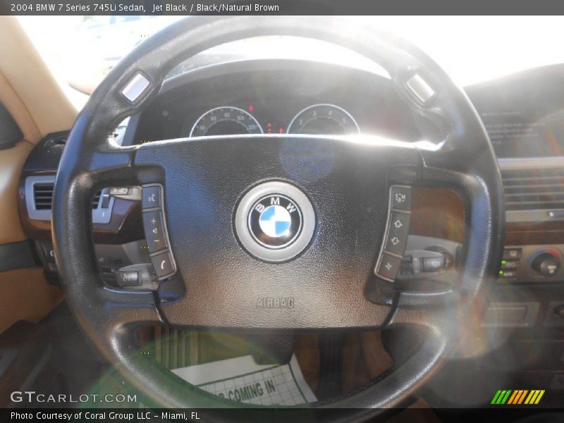 Jet Black / Black/Natural Brown 2004 BMW 7 Series 745Li Sedan