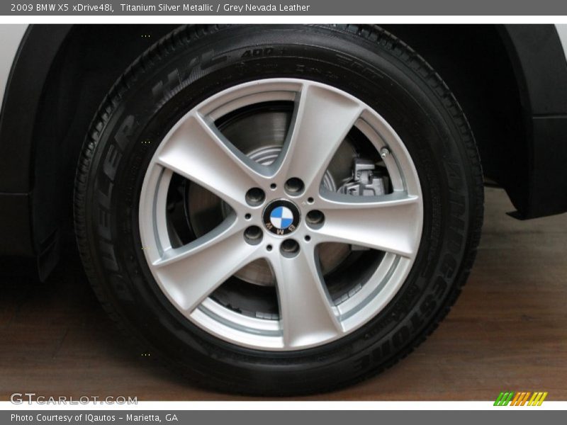 Titanium Silver Metallic / Grey Nevada Leather 2009 BMW X5 xDrive48i
