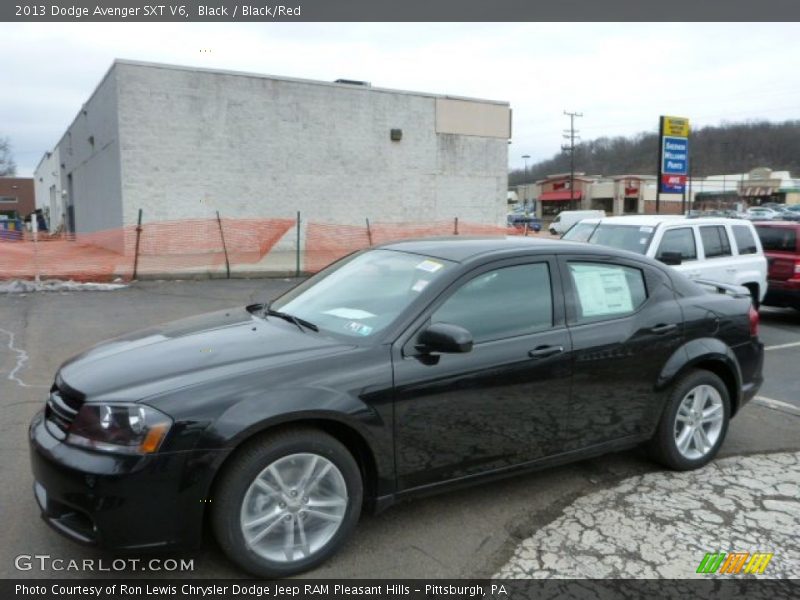 Black / Black/Red 2013 Dodge Avenger SXT V6