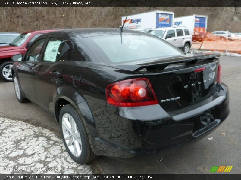 Black / Black/Red 2013 Dodge Avenger SXT V6