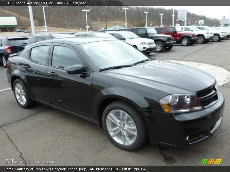 Black / Black/Red 2013 Dodge Avenger SXT V6