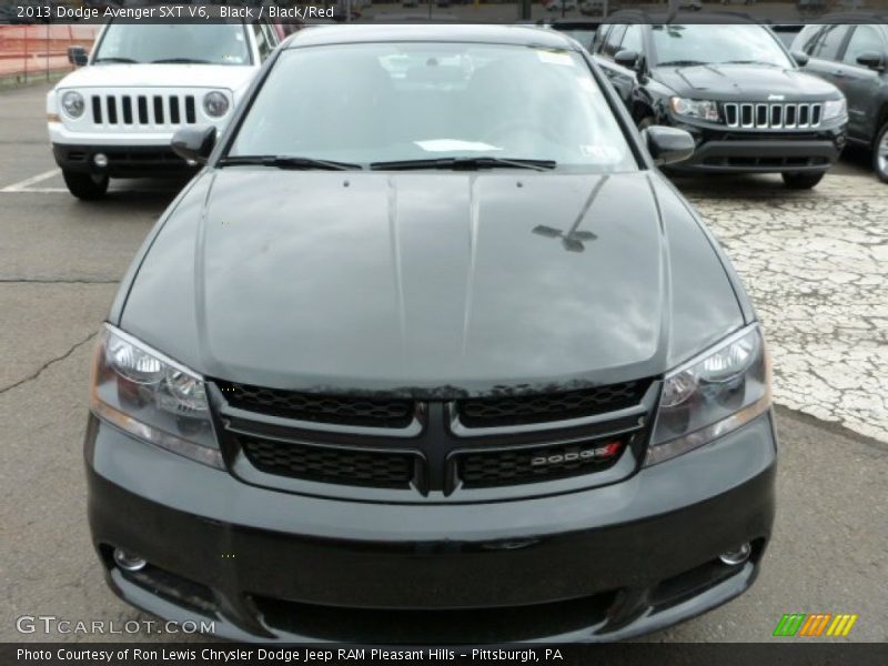 Black / Black/Red 2013 Dodge Avenger SXT V6