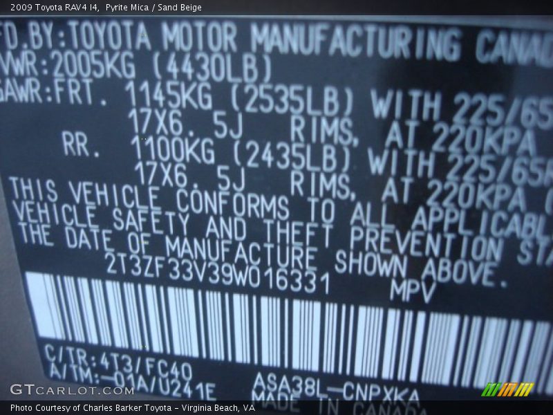 Pyrite Mica / Sand Beige 2009 Toyota RAV4 I4