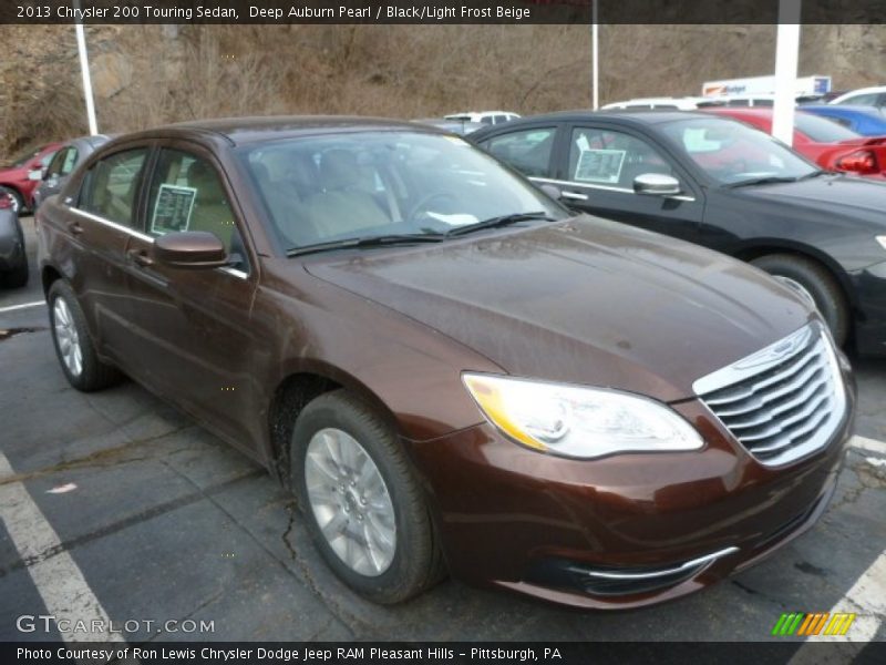 Deep Auburn Pearl / Black/Light Frost Beige 2013 Chrysler 200 Touring Sedan