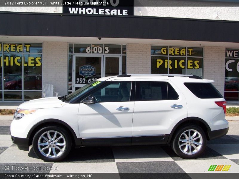 White Suede / Medium Light Stone 2012 Ford Explorer XLT