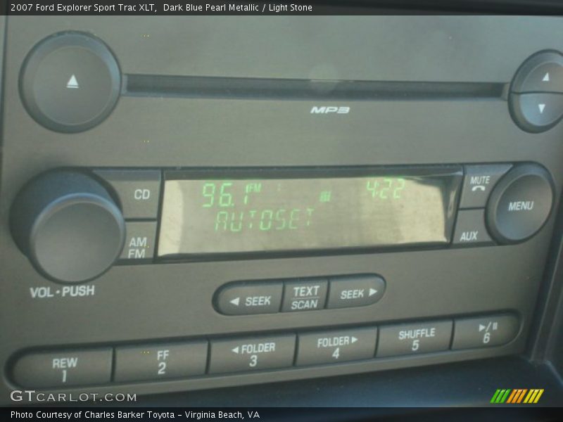 Dark Blue Pearl Metallic / Light Stone 2007 Ford Explorer Sport Trac XLT