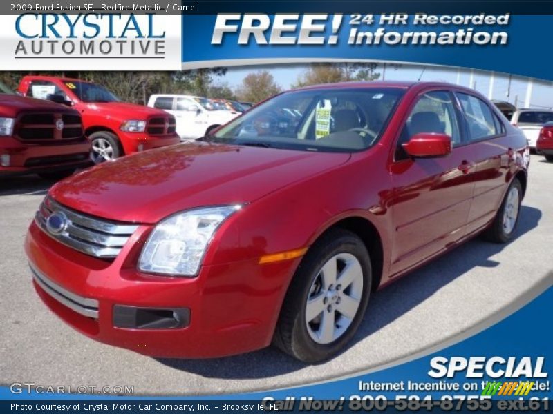 Redfire Metallic / Camel 2009 Ford Fusion SE