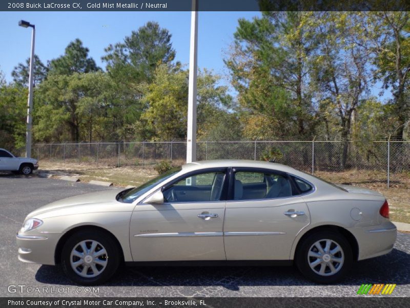 Gold Mist Metallic / Neutral 2008 Buick LaCrosse CX