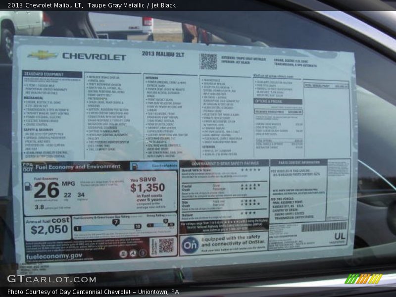 Taupe Gray Metallic / Jet Black 2013 Chevrolet Malibu LT