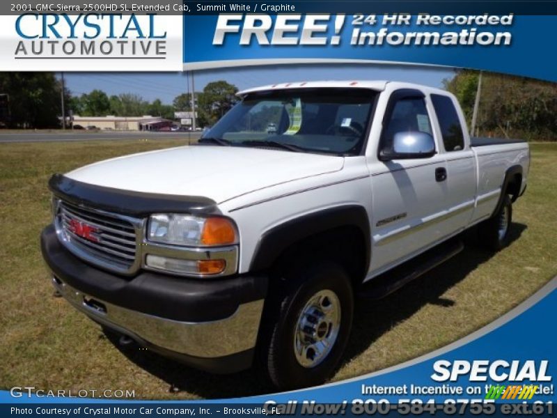 Summit White / Graphite 2001 GMC Sierra 2500HD SL Extended Cab