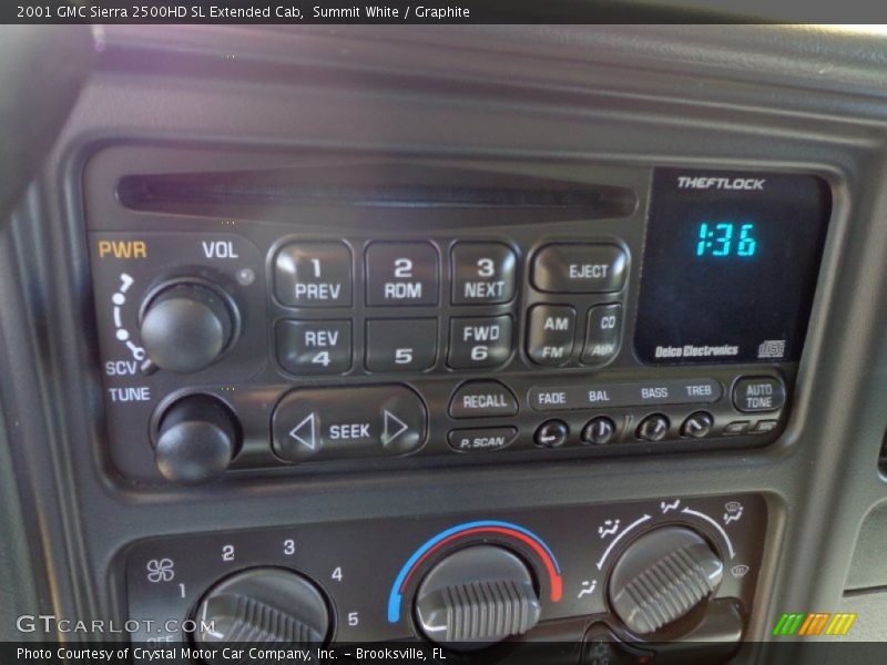 Controls of 2001 Sierra 2500HD SL Extended Cab