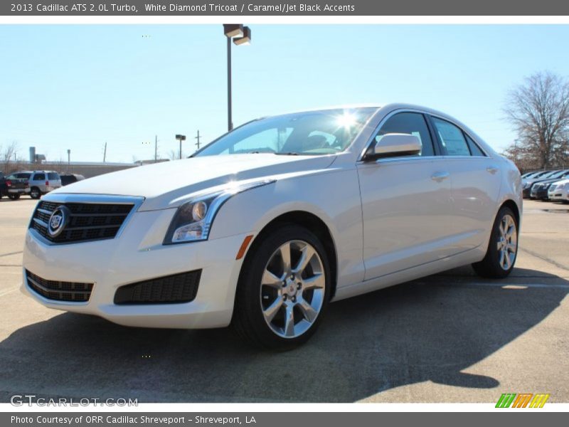 White Diamond Tricoat / Caramel/Jet Black Accents 2013 Cadillac ATS 2.0L Turbo