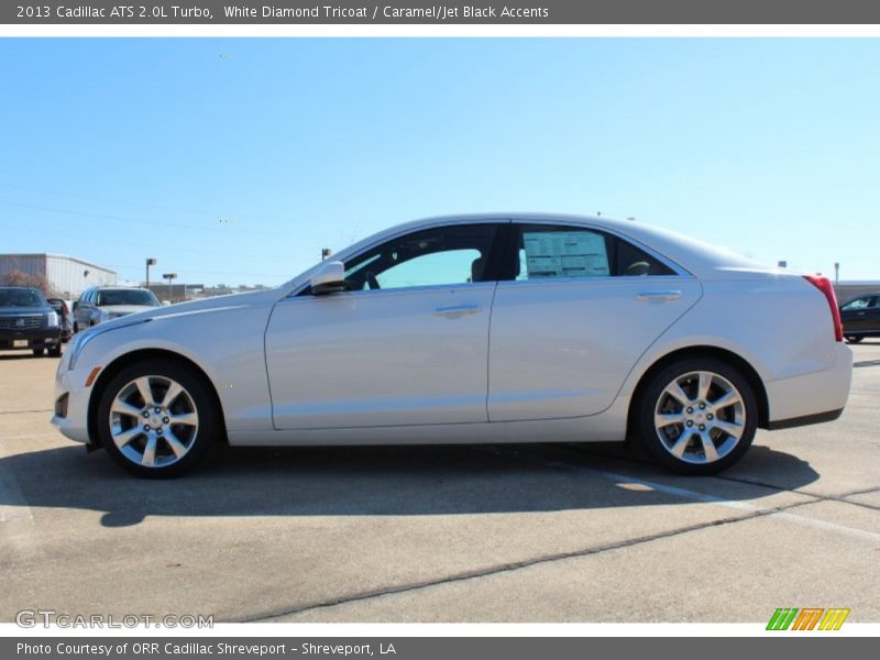 White Diamond Tricoat / Caramel/Jet Black Accents 2013 Cadillac ATS 2.0L Turbo