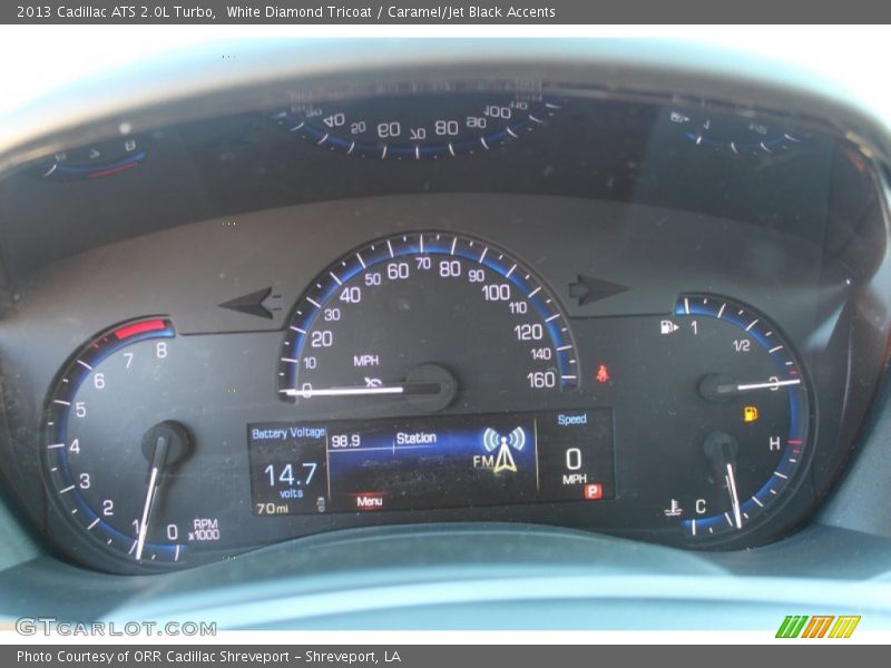 White Diamond Tricoat / Caramel/Jet Black Accents 2013 Cadillac ATS 2.0L Turbo
