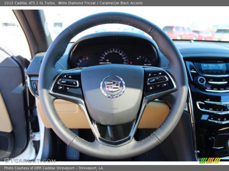 White Diamond Tricoat / Caramel/Jet Black Accents 2013 Cadillac ATS 2.0L Turbo