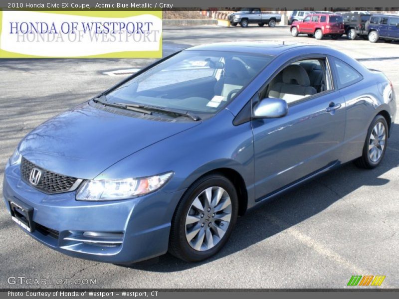 Atomic Blue Metallic / Gray 2010 Honda Civic EX Coupe