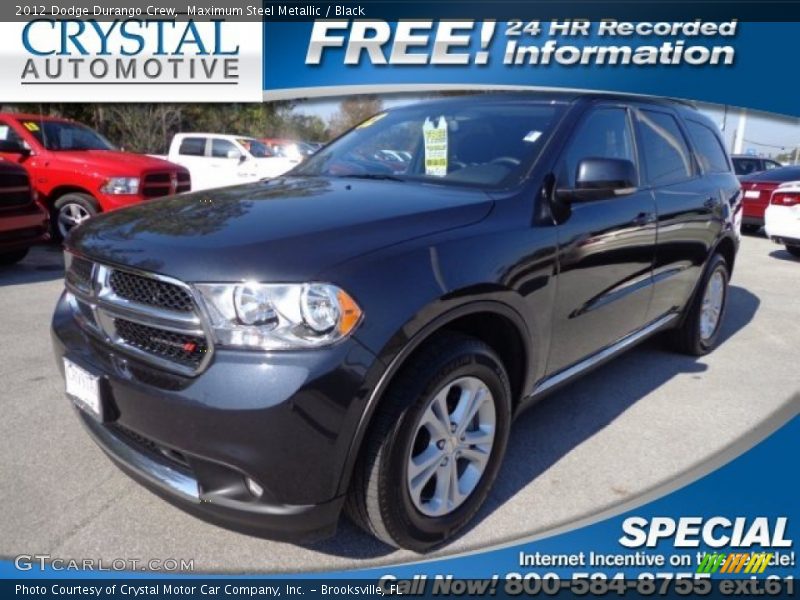 Maximum Steel Metallic / Black 2012 Dodge Durango Crew