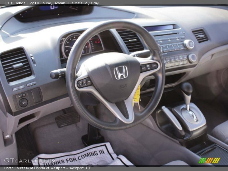 Atomic Blue Metallic / Gray 2010 Honda Civic EX Coupe