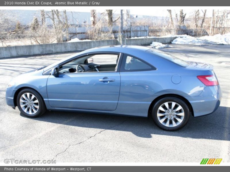 Atomic Blue Metallic / Gray 2010 Honda Civic EX Coupe
