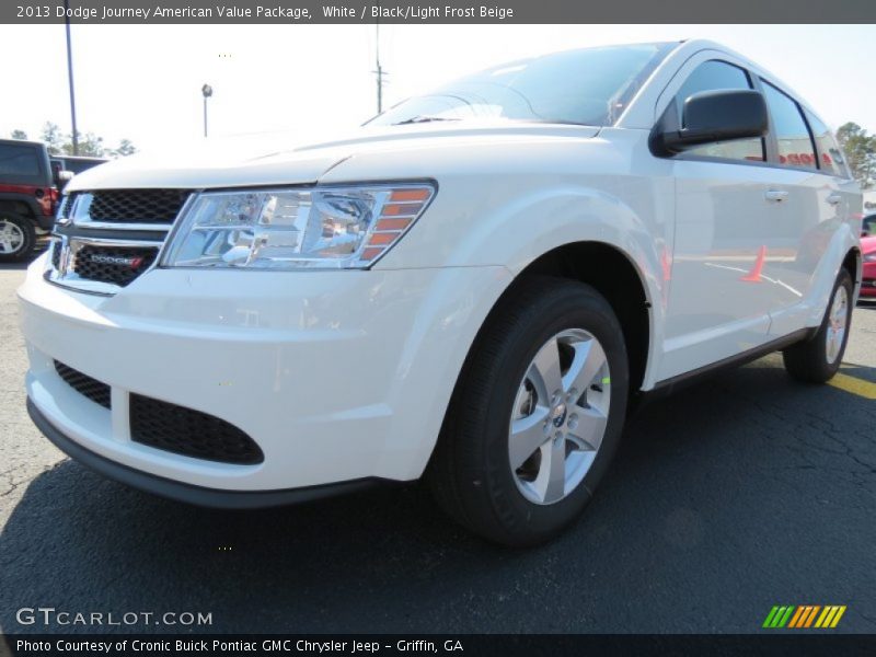 White / Black/Light Frost Beige 2013 Dodge Journey American Value Package