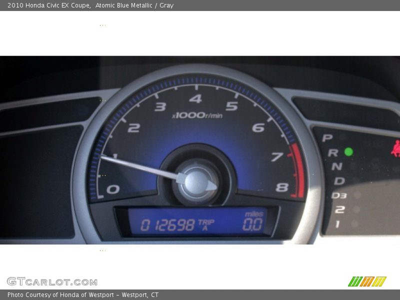 Atomic Blue Metallic / Gray 2010 Honda Civic EX Coupe