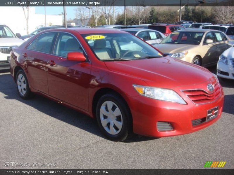 Barcelona Red Metallic / Bisque 2011 Toyota Camry LE