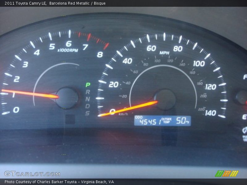 Barcelona Red Metallic / Bisque 2011 Toyota Camry LE