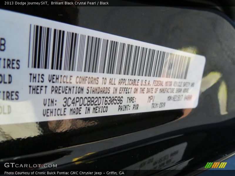 Brilliant Black Crystal Pearl / Black 2013 Dodge Journey SXT