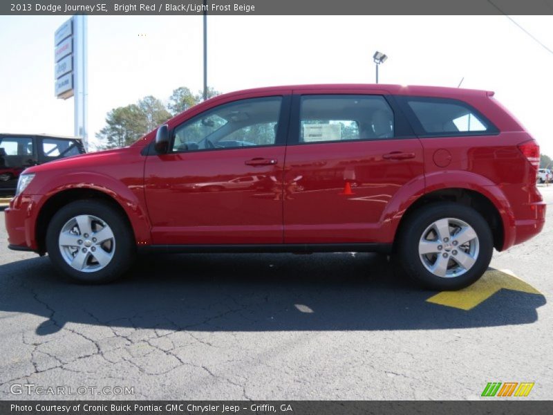 Bright Red / Black/Light Frost Beige 2013 Dodge Journey SE