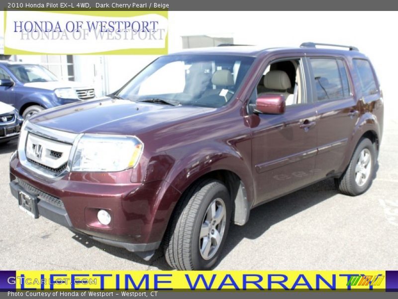 Dark Cherry Pearl / Beige 2010 Honda Pilot EX-L 4WD