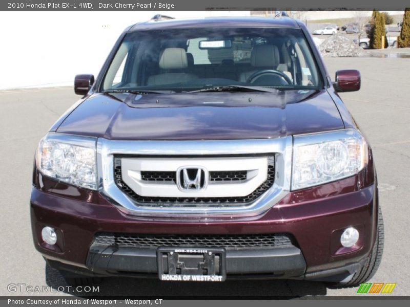 Dark Cherry Pearl / Beige 2010 Honda Pilot EX-L 4WD