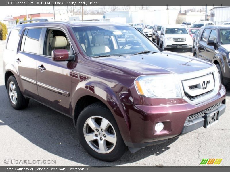 Dark Cherry Pearl / Beige 2010 Honda Pilot EX-L 4WD