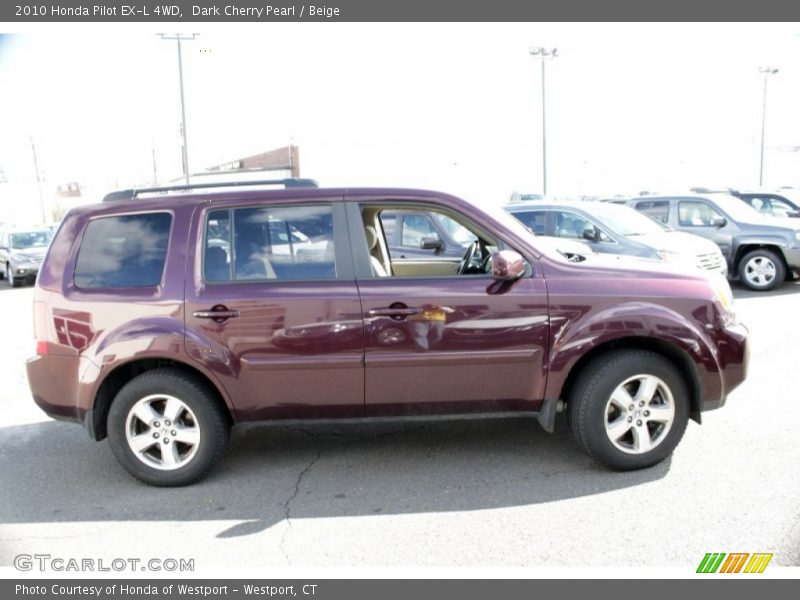 Dark Cherry Pearl / Beige 2010 Honda Pilot EX-L 4WD