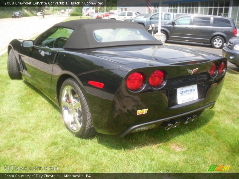 Black / Ebony/Red 2008 Chevrolet Corvette Convertible