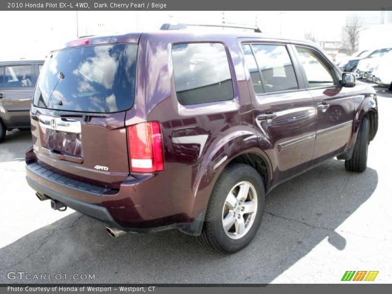 Dark Cherry Pearl / Beige 2010 Honda Pilot EX-L 4WD