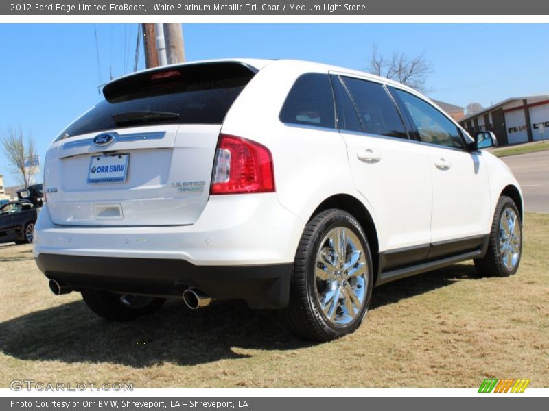 White Platinum Metallic Tri-Coat / Medium Light Stone 2012 Ford Edge Limited EcoBoost