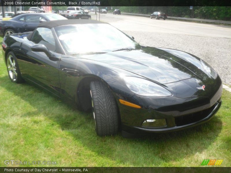 Black / Ebony/Red 2008 Chevrolet Corvette Convertible