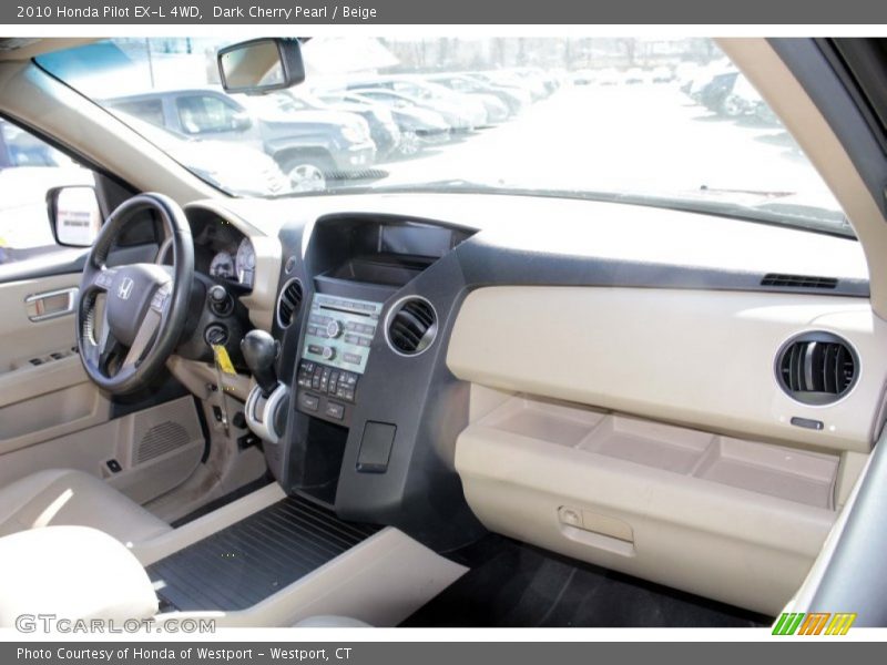 Dark Cherry Pearl / Beige 2010 Honda Pilot EX-L 4WD