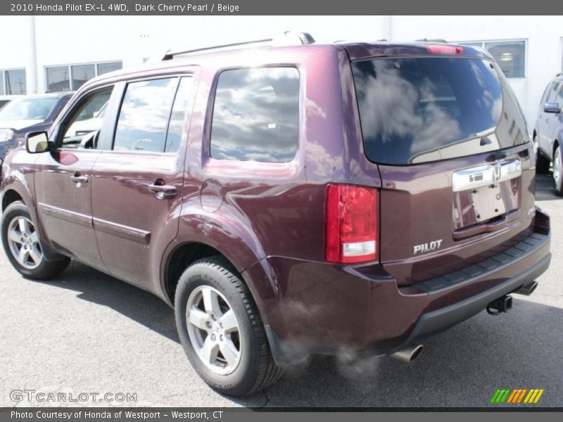 Dark Cherry Pearl / Beige 2010 Honda Pilot EX-L 4WD