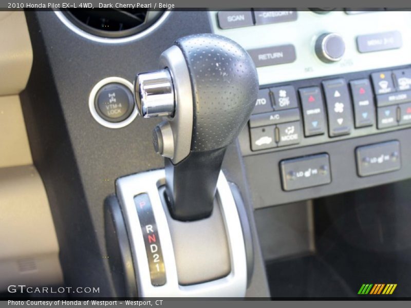 Dark Cherry Pearl / Beige 2010 Honda Pilot EX-L 4WD