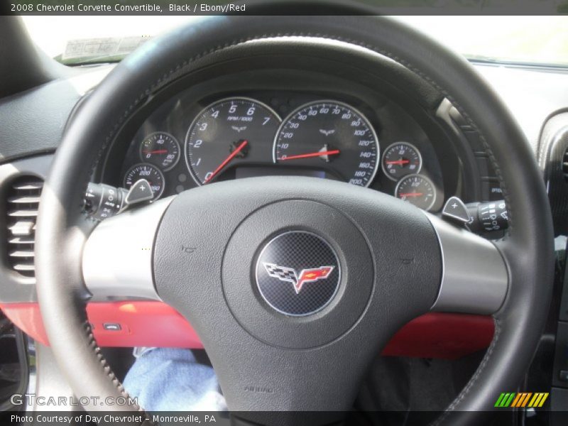 Black / Ebony/Red 2008 Chevrolet Corvette Convertible