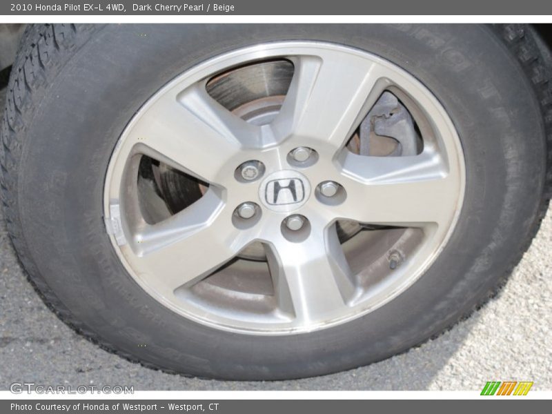 Dark Cherry Pearl / Beige 2010 Honda Pilot EX-L 4WD