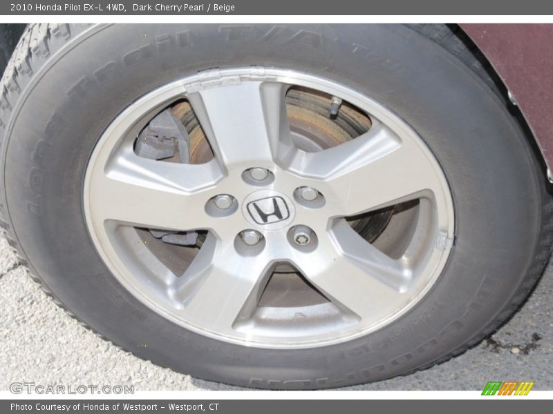 Dark Cherry Pearl / Beige 2010 Honda Pilot EX-L 4WD