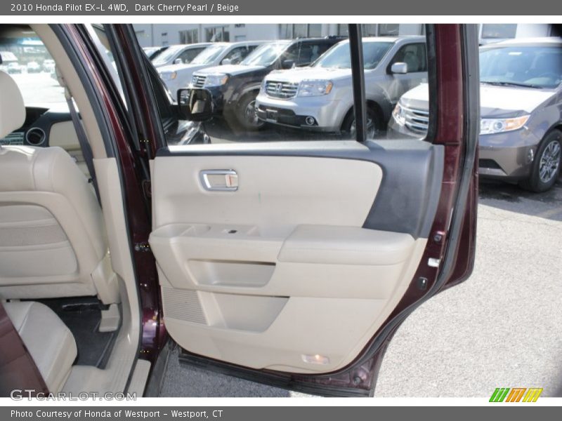 Dark Cherry Pearl / Beige 2010 Honda Pilot EX-L 4WD