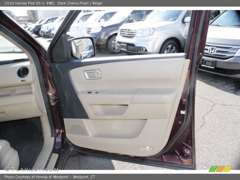 Dark Cherry Pearl / Beige 2010 Honda Pilot EX-L 4WD