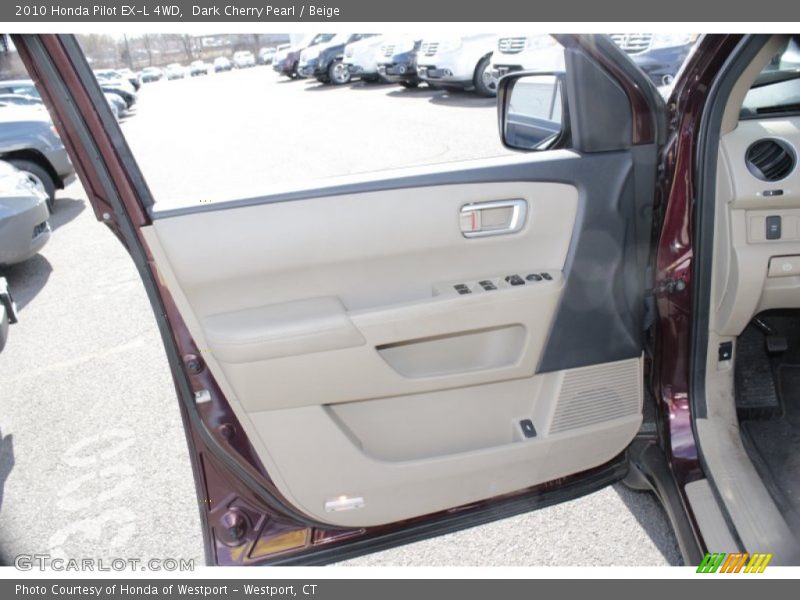 Dark Cherry Pearl / Beige 2010 Honda Pilot EX-L 4WD