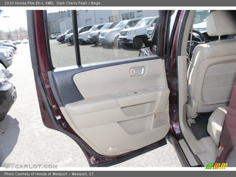 Dark Cherry Pearl / Beige 2010 Honda Pilot EX-L 4WD